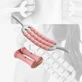 Maxbell Massage Roller Stick Gym Handheld Shoulders Thighs Sports Body Muscle Roller Pink