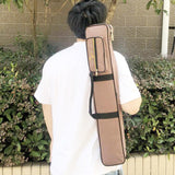 Maxbell Pool Cue Case Portable Handle with Adjustable Shoulder Strap 2 Cues Capacity Coffee