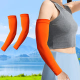 Maxbell Sports Arm Sleeves Summer Compact Protecive Cover for Playing Walking Tennis orange
