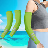Maxbell Sports Arm Sleeves Summer Compact Protecive Cover for Playing Walking Tennis green reflective