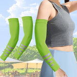 Maxbell Sports Arm Sleeves Summer Compact Protecive Cover for Playing Walking Tennis green reflective