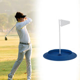 Maxbell Golf Putting Cup Silicone Portable with Flag Easy Use Sturdy Hole Cup Adults Blue