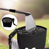 Maxbell Golf Ball Cleaning Bag Compact Golf Club Cleaner for Practicing Women Putter black