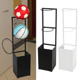 Maxbell Basketball Rack Sturdy Soccer Storage Shelf for Kindergarten Basement Garage Black