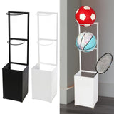 Maxbell Basketball Rack Sturdy Soccer Storage Shelf for Kindergarten Basement Garage Black