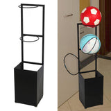 Maxbell Basketball Rack Sturdy Soccer Storage Shelf for Kindergarten Basement Garage Black