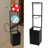 Maxbell Basketball Rack Sturdy Soccer Storage Shelf for Kindergarten Basement Garage Black