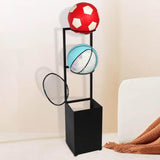 Maxbell Basketball Rack Sturdy Soccer Storage Shelf for Kindergarten Basement Garage Black