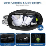 Maxbell Tennis Tote Bag Carrying for Men Women Gym Bag Storage with Shoe Compartment Black