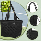 Maxbell Tennis Tote Bag Carrying for Men Women Gym Bag Storage with Shoe Compartment Black
