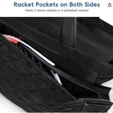 Maxbell Tennis Tote Bag Carrying for Men Women Gym Bag Storage with Shoe Compartment Black