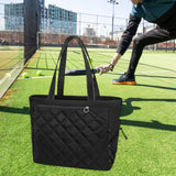 Maxbell Tennis Tote Bag Carrying for Men Women Gym Bag Storage with Shoe Compartment Black