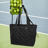 Maxbell Tennis Tote Bag Carrying for Men Women Gym Bag Storage with Shoe Compartment Black