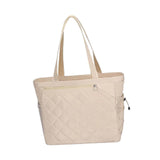 Maxbell Tennis Tote Bag Carrying for Men Women Gym Bag Storage with Shoe Compartment Beige