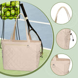 Maxbell Tennis Tote Bag Carrying for Men Women Gym Bag Storage with Shoe Compartment Beige