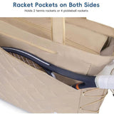 Maxbell Tennis Tote Bag Carrying for Men Women Gym Bag Storage with Shoe Compartment Beige