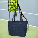 Maxbell Tennis Tote Bag Carrying for Men Women Gym Bag Storage with Shoe Compartment Dark Blue