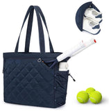 Maxbell Tennis Tote Bag Carrying for Men Women Gym Bag Storage with Shoe Compartment Dark Blue