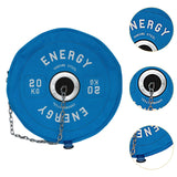 Maxbell Barbell Plate Shaped Fitness Bag Sports Gym Backpack for Fitness Gym Camping Blue