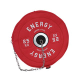 Maxbell Barbell Plate Shaped Fitness Bag Sports Gym Backpack for Fitness Gym Camping Red