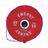 Maxbell Barbell Plate Shaped Fitness Bag Sports Gym Backpack for Fitness Gym Camping Red