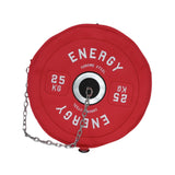 Maxbell Barbell Plate Shaped Fitness Bag Sports Gym Backpack for Fitness Gym Camping Red