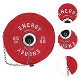 Maxbell Barbell Plate Shaped Fitness Bag Sports Gym Backpack for Fitness Gym Camping Red