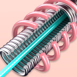 Maxbell Weighted Fitness Hoop Outdoor Weighted Spring Hoop for Travel Men Women Home Pink