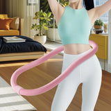 Maxbell Weighted Fitness Hoop Outdoor Weighted Spring Hoop for Travel Men Women Home Pink