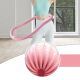 Maxbell Weighted Fitness Hoop Outdoor Weighted Spring Hoop for Travel Men Women Home Pink