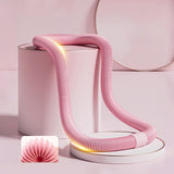 Maxbell Weighted Fitness Hoop Outdoor Weighted Spring Hoop for Travel Men Women Home Pink