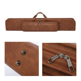Maxbell Billiards Pool Cue Case Portable 1/2 Cue Cases Wear Resistant Pool Cue Pouch brown