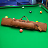 Maxbell Billiards Pool Cue Case Portable 1/2 Cue Cases Wear Resistant Pool Cue Pouch brown