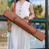Maxbell Billiards Pool Cue Case Portable 1/2 Cue Cases Wear Resistant Pool Cue Pouch brown