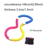 Maxbell Fitness Hoop Training Professional with Waist Belt for Travel Women Men Yoga Blue Yellow 1kg