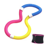 Maxbell Fitness Hoop Training Professional with Waist Belt for Travel Women Men Yoga Blue Yellow 1.5kg