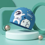 Maxbell Kids Swim Cap Cartoon Soft Silicone Shower Cap for Water Sports Beach Diving Blue