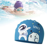 Maxbell Kids Swim Cap Cartoon Soft Silicone Shower Cap for Water Sports Beach Diving Blue