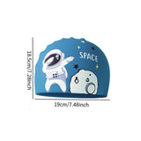 Maxbell Kids Swim Cap Cartoon Soft Silicone Shower Cap for Water Sports Beach Diving Blue