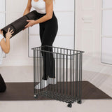 Maxbell Yoga Mat Storage Cart Accessories Supplies Rack for Garage Dormitory Workout Black and M
