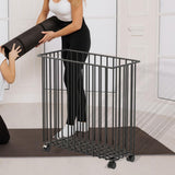 Maxbell Yoga Mat Storage Cart Accessories Supplies Rack for Garage Dormitory Workout Black and L