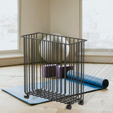 Maxbell Yoga Mat Storage Cart Accessories Supplies Rack for Garage Dormitory Workout Black and L