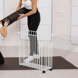 Maxbell Yoga Mat Storage Cart Accessories Supplies Rack for Garage Dormitory Workout White and M