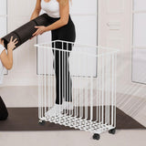 Maxbell Yoga Mat Storage Cart Accessories Supplies Rack for Garage Dormitory Workout White and L