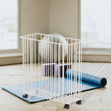 Maxbell Yoga Mat Storage Cart Accessories Supplies Rack for Garage Dormitory Workout White and L