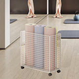 Maxbell Yoga Mat Storage Cart Accessories Rack for Resistance Bands Garage Dormitory White