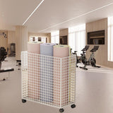 Maxbell Yoga Mat Storage Cart Accessories Rack for Resistance Bands Garage Dormitory White