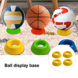 Maxbell 4x Sport Ball Stand Holders Versatile Space Saving Basketball Display Stands Yellow