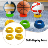Maxbell 4x Sport Ball Stand Holders Versatile Space Saving Basketball Display Stands Yellow