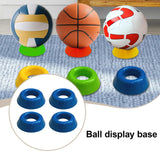 Maxbell 4x Sport Ball Stand Holders Versatile Space Saving Basketball Display Stands Blue